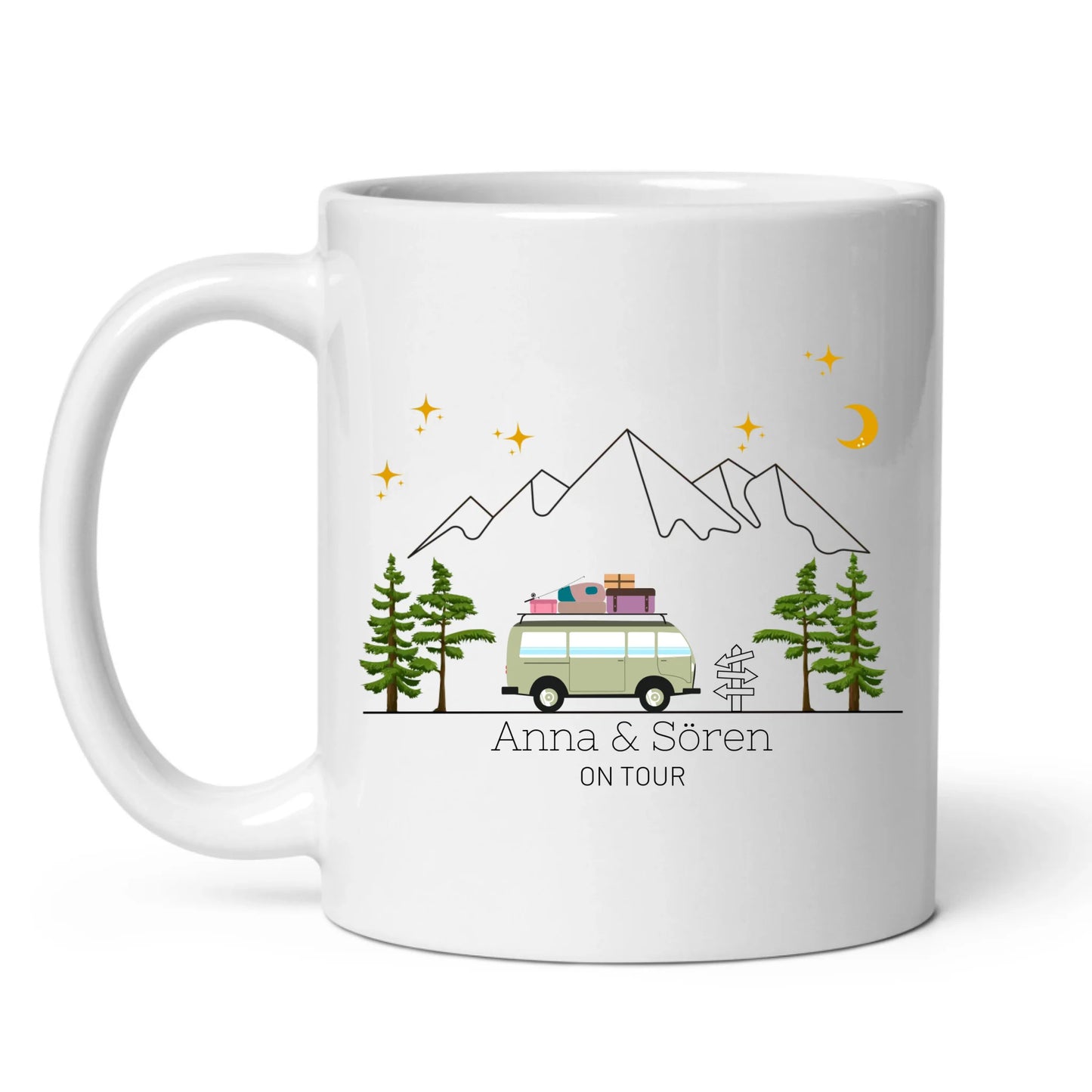 Camping-car de voyage coloré avec bagages