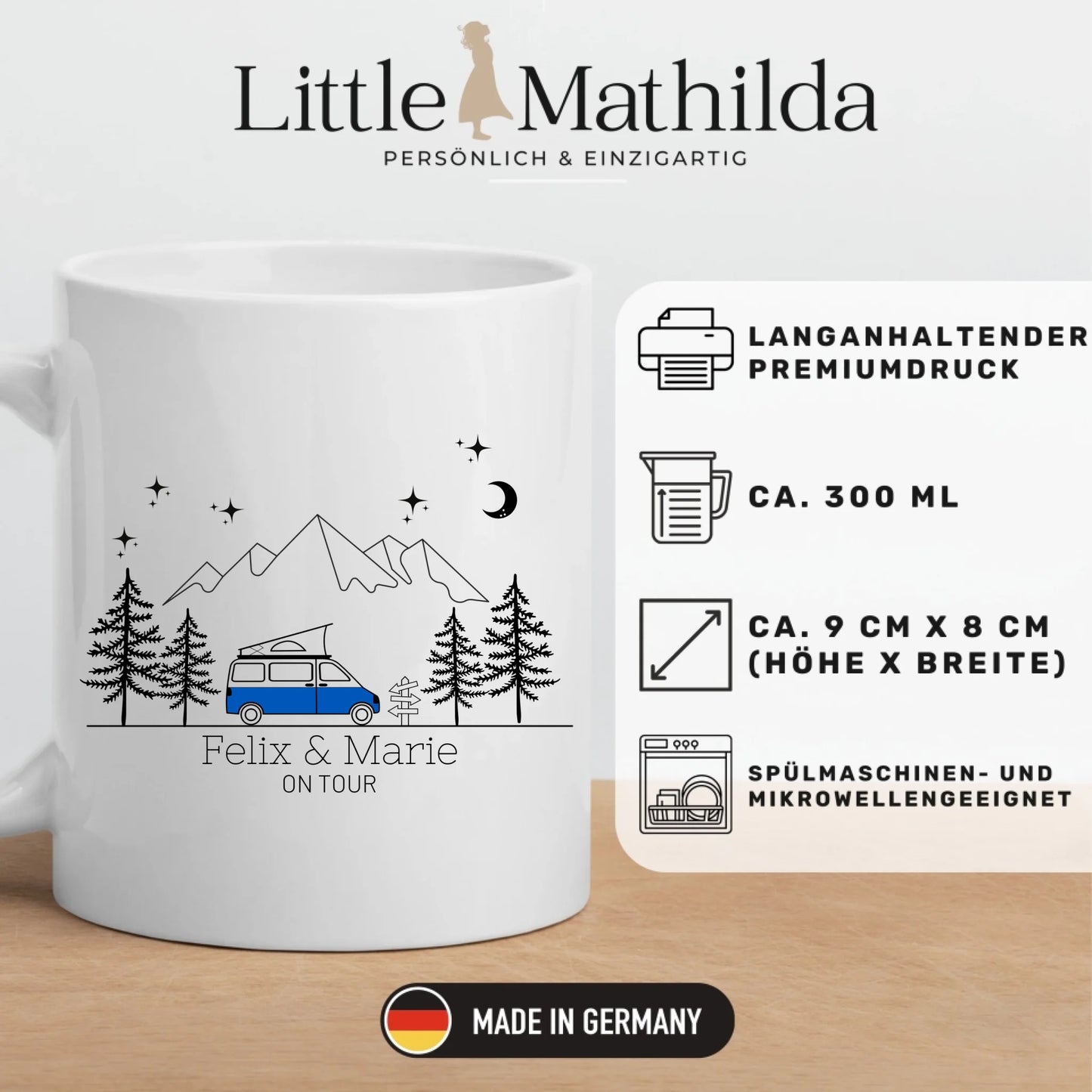 Camping mug "Van with pop-up roof"