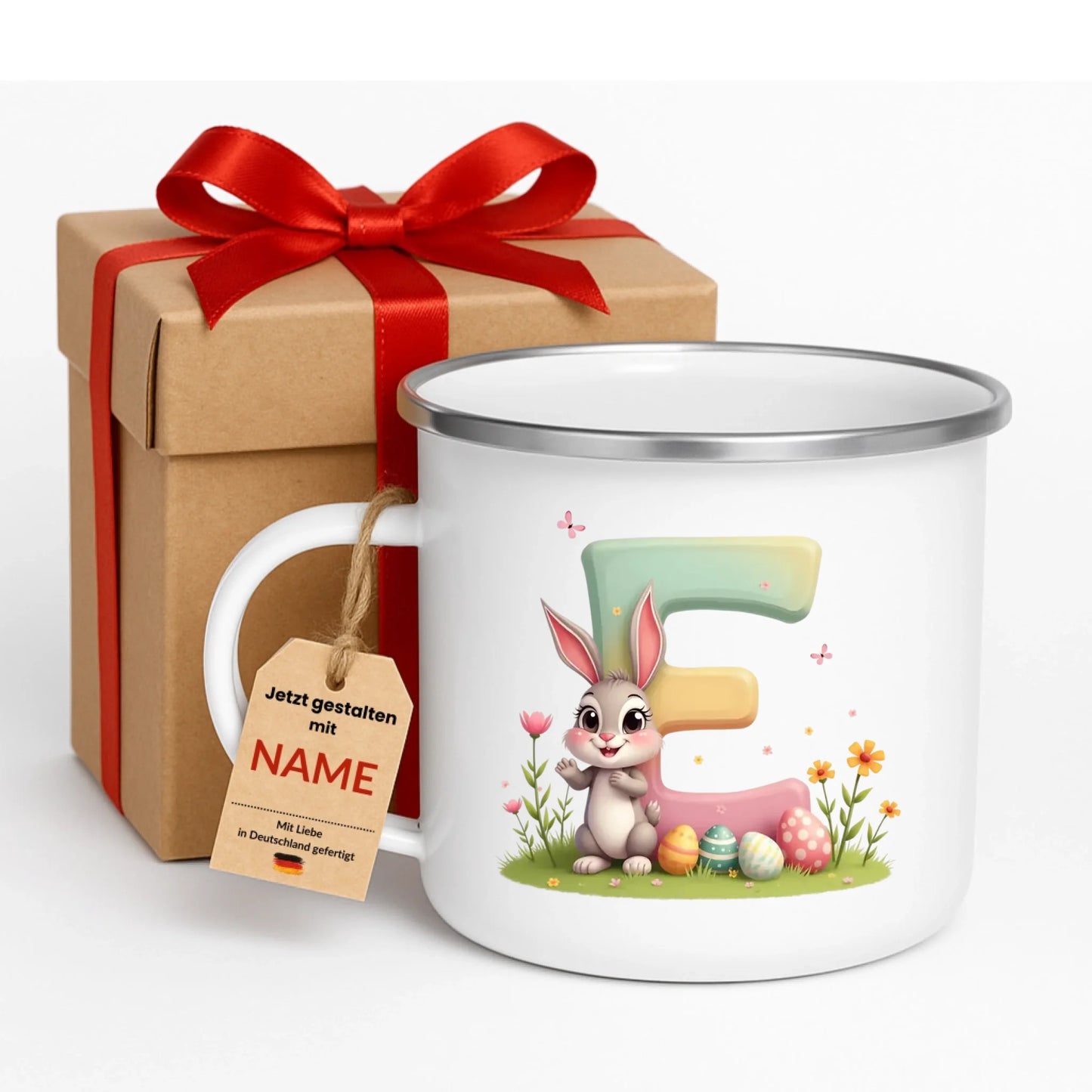 Bruchsichere Emaille Tasse für Kinder – personalisierte Kindertasse mit Namen, kratzfest und nachhaltig hergestellt