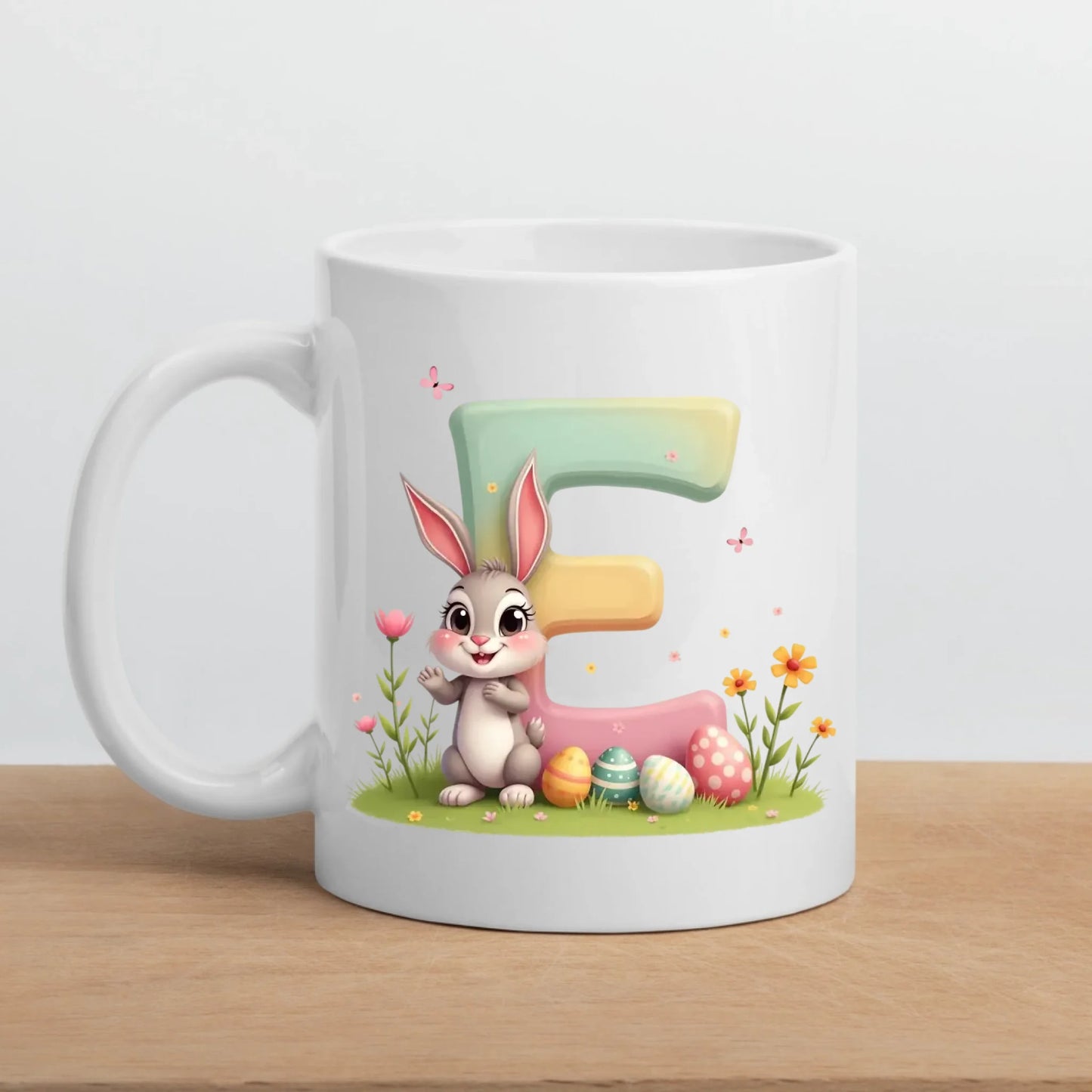 Personalisierte Oster Tasse für Kinder mit Wunschbuchstaben – Süßer Osterhase