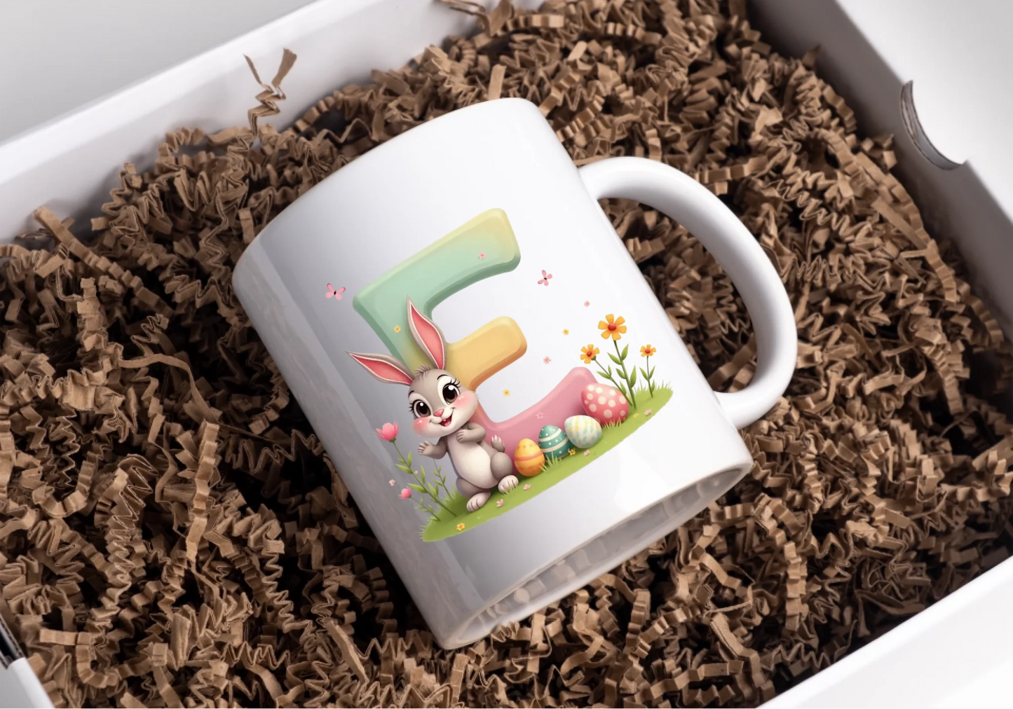 Personalisierte Oster Tasse für Kinder mit Wunschbuchstaben – Süßer Osterhase