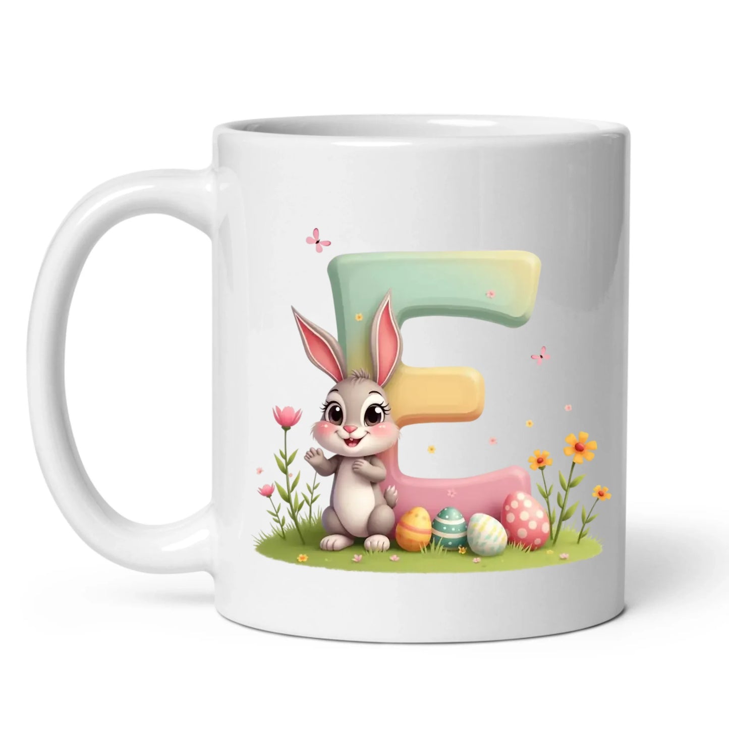 Personalisierte Oster Tasse für Kinder mit Wunschbuchstaben – Süßer Osterhase