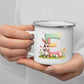 Emaille Kindertasse mit Henkel – bruchsicherer Kinderbecher mit Namen, ideal als Geschenk im Herbst
