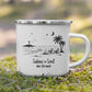 Personalisierte Emaille Camping Tasse am Strand