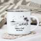 Personalisierte Emaille Camping Tasse am Strand