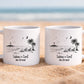Personalisierte Keramik tasse am Strand