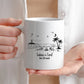 Personalisierte Emaille Camping Tasse Strandnacht am Lagerfeuer