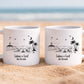 Personalisierte Keramik tasse am Strand