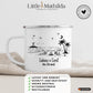 Personalisierte Emaille Camping Tasse Strandnacht am Lagerfeuer