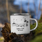 Personalisierte Emaille Camping Tasse Strandnacht am Lagerfeuer