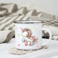 Personalisierte Einhorn Tasse für Kinder – Emaille Kindertasse mit Name