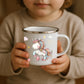 Emaille Kindertasse mit Namen von Little Mathilda – kratzfest, bruchsicher und recyclebar, ideal für den Alltag mit Kindern