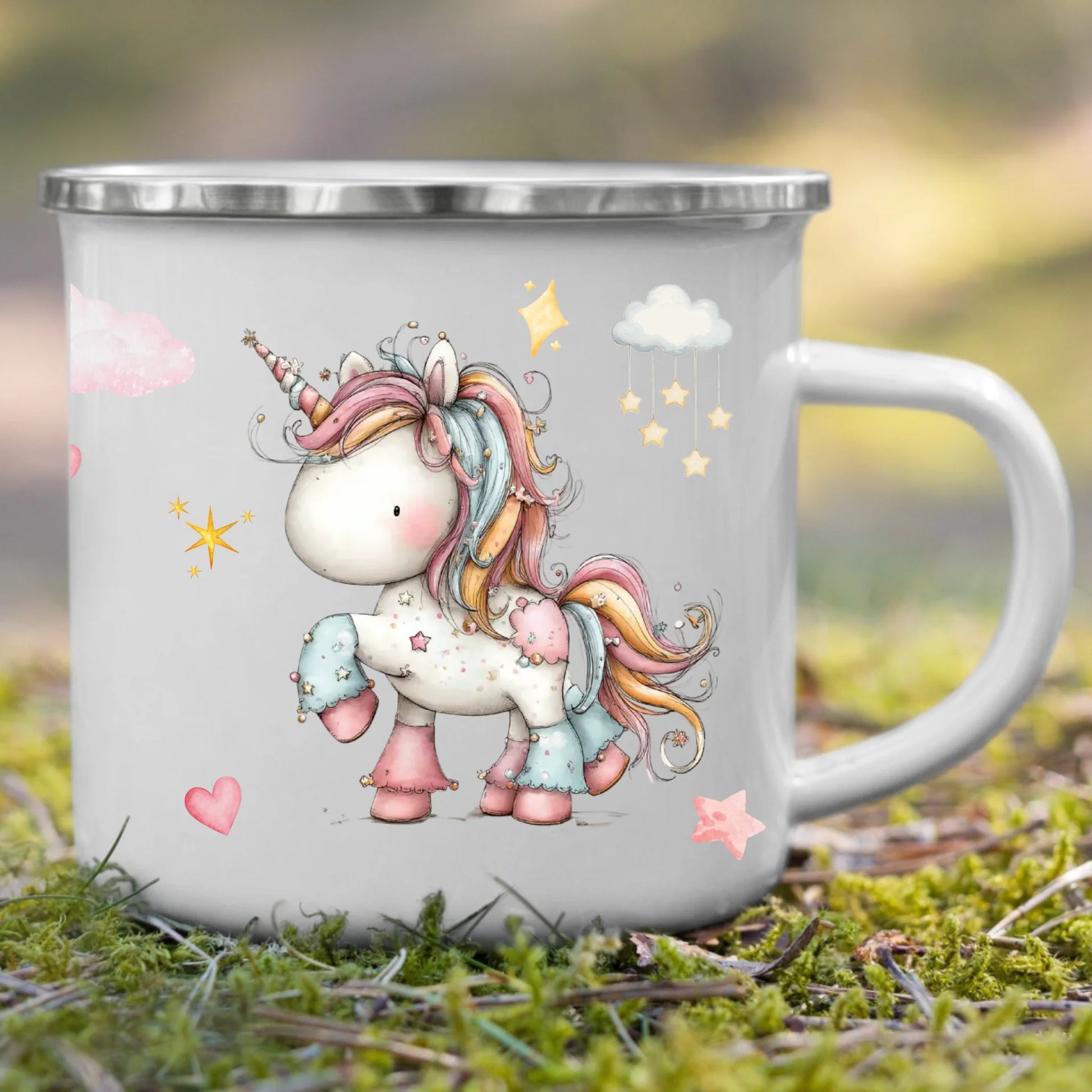 Bruchsichere und kratzfeste Emaille Kindertasse mit Namen – personalisierte, recyclebare Tasse von Little Mathilda