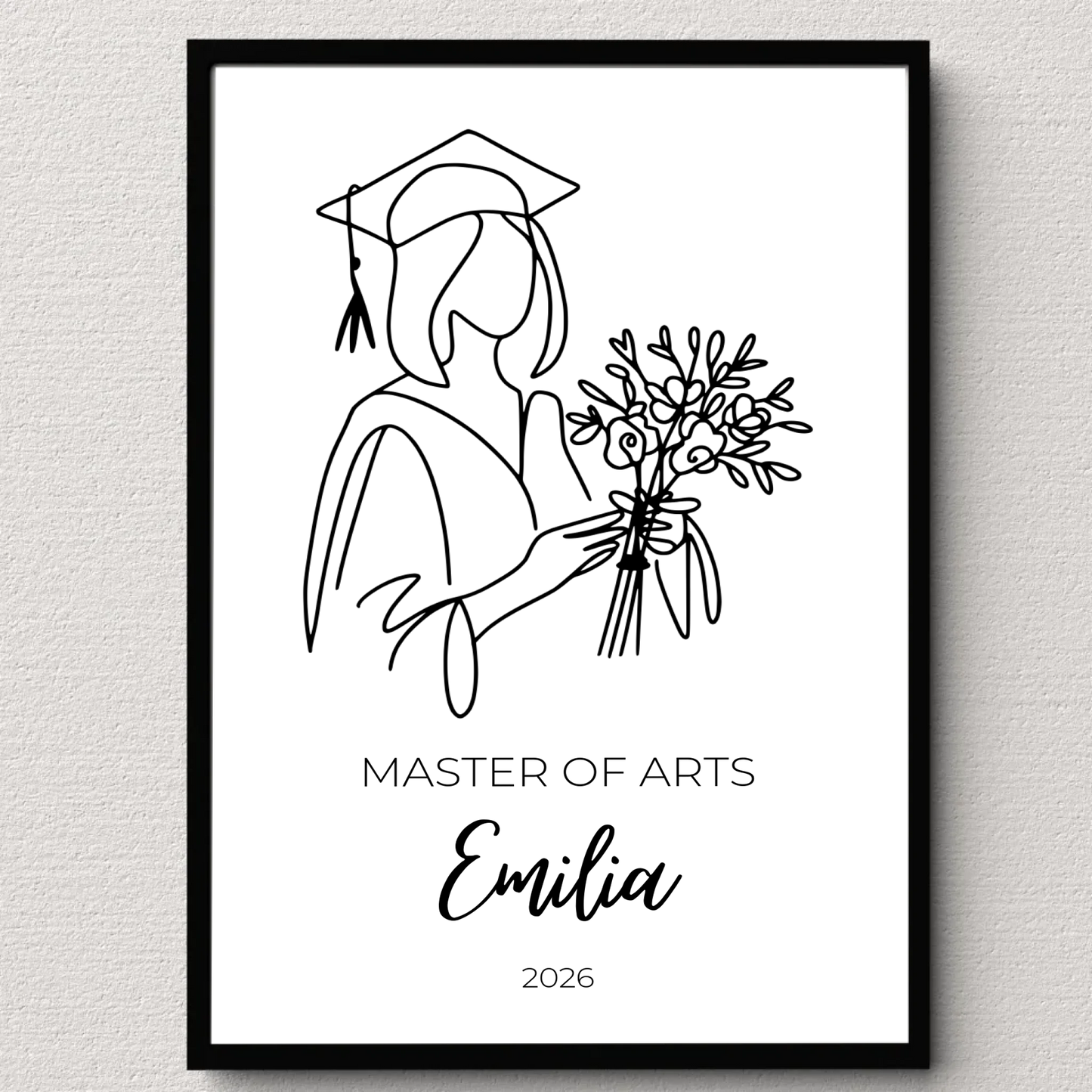 Personalisiertes Abschlussposter mit Abschluss, Namen und Jahreszahl von Little Mathilda