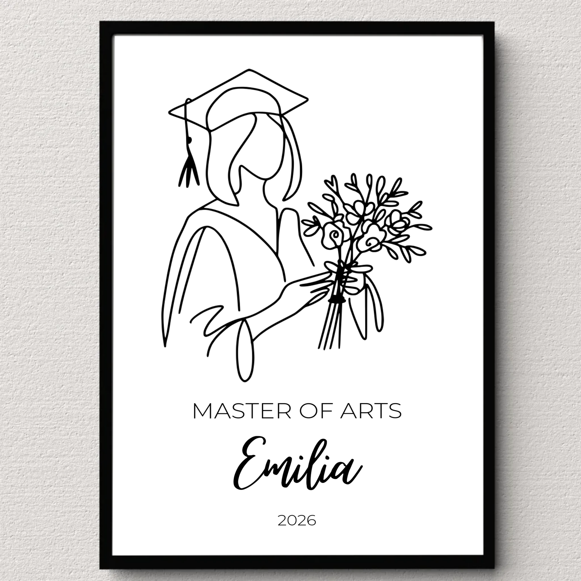 Personalisiertes Abschlussposter mit Abschluss, Namen und Jahreszahl von Little Mathilda