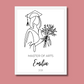 Personalisiertes Abschlussposter mit Abschluss, Namen und Jahreszahl von Little Mathilda - weisser Bilderrahmen
