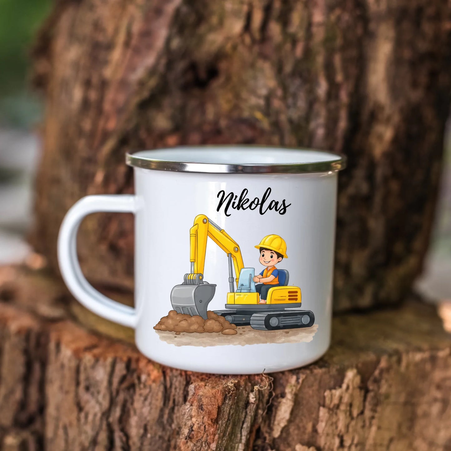 Recycelbare Emaille Kindertasse – bruchsichere und umweltfreundliche Kindertasse mit Namen bedrucken lassen