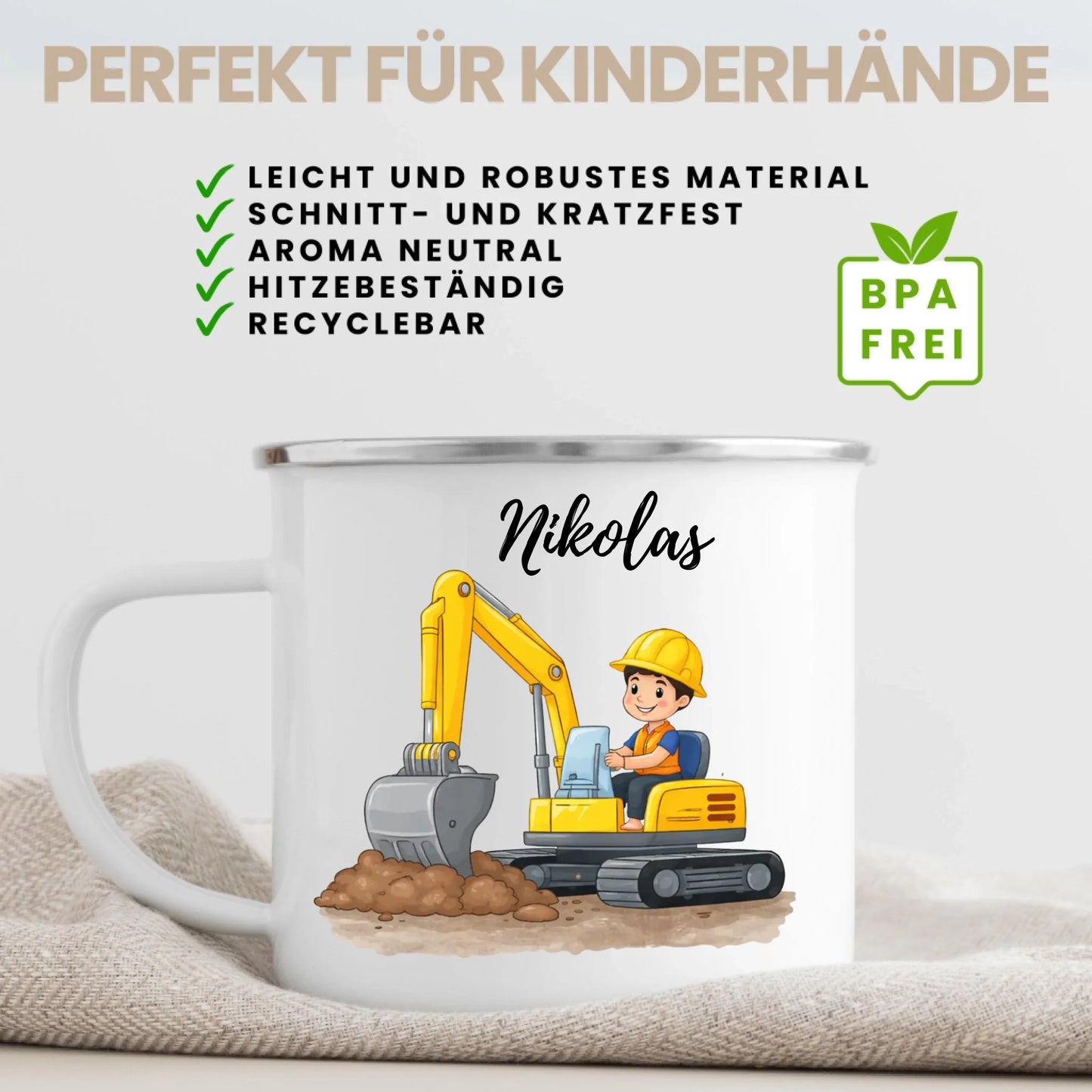Geschenk zur Einschulung Personalisierte Tasse Schulkind 2025 von Little Mathilda Regenbogentasse mit Namen