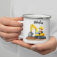 Emaille Kindertasse mit Henkel – bruchsicherer Kinderbecher mit Namen, ideal als Geschenk im Herbst