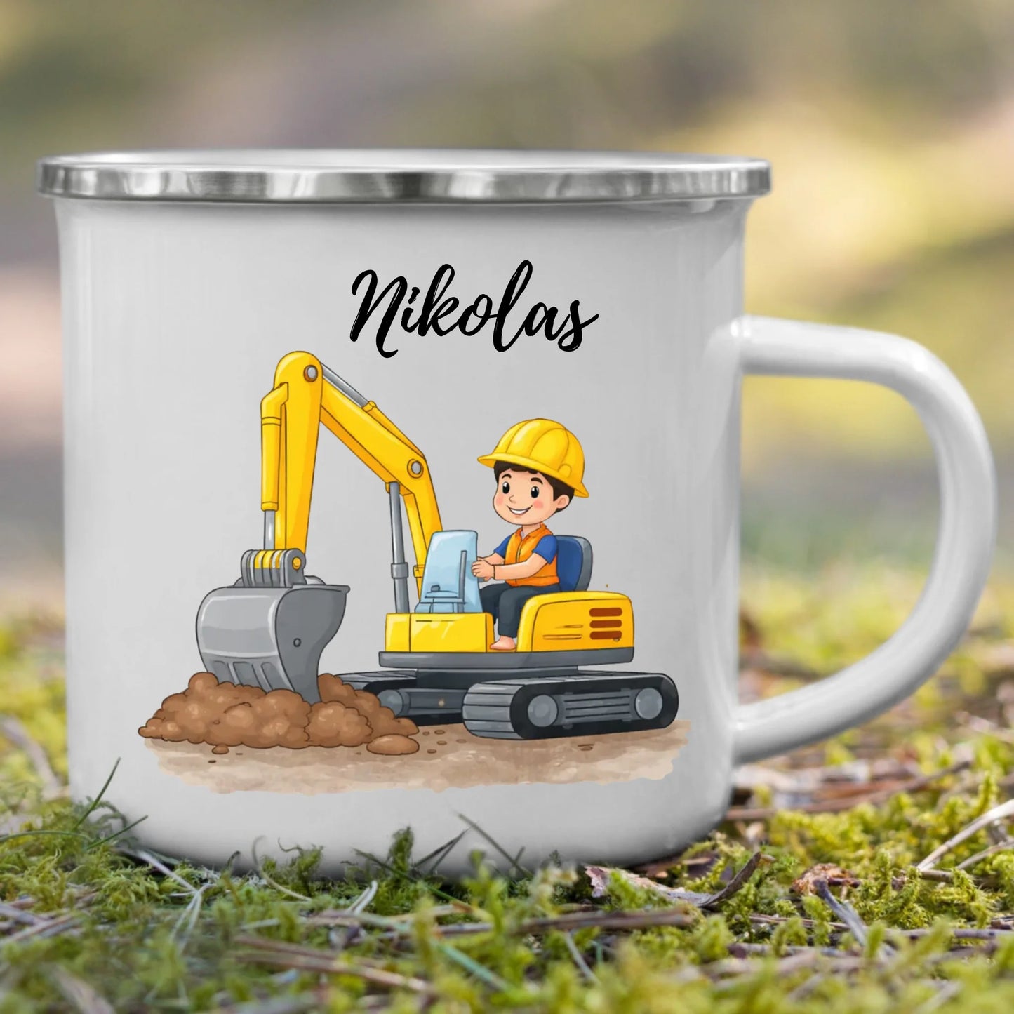 Bruchsichere und kratzfeste Emaille Kindertasse mit Namen – personalisierte, recyclebare Tasse von Little Mathilda