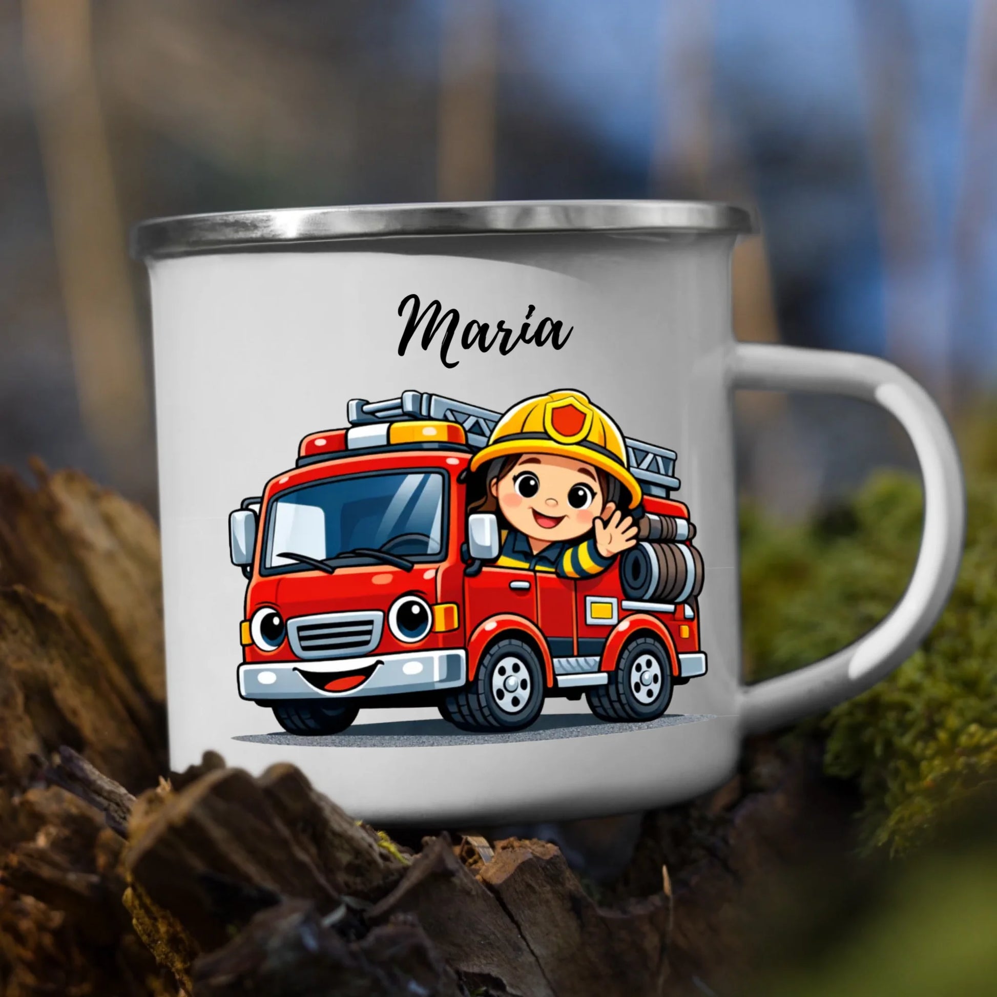 Personalisierte Kindertasse aus Emaille – bruchsicher, langlebig und recyclebar, perfekt für Kinderhände