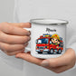 Emaille Kindertasse mit Henkel – bruchsicherer Kinderbecher mit Namen, ideal als Geschenk im Herbst
