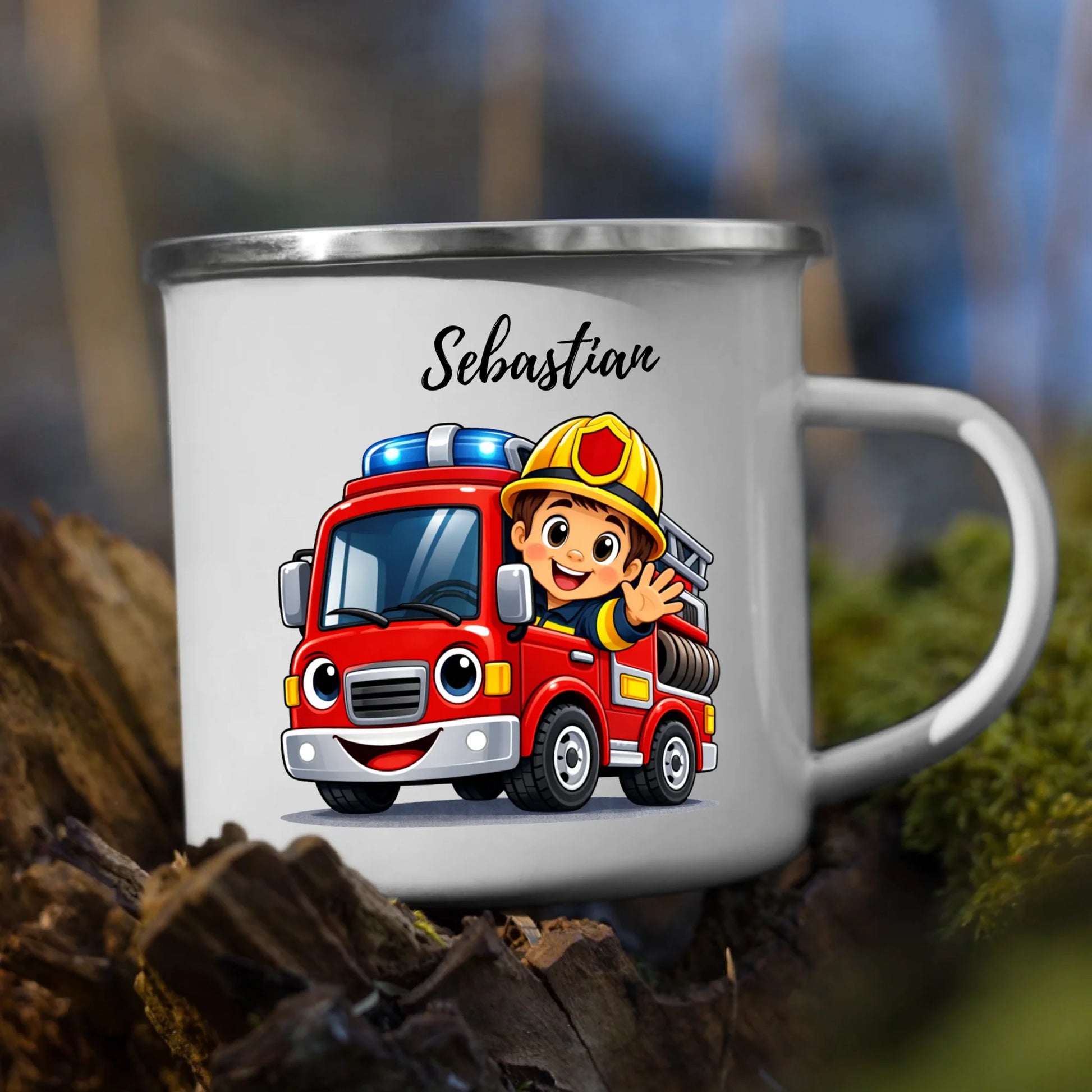 Personalisierte Kindertasse aus Emaille – bruchsicher, langlebig und recyclebar, perfekt für Kinderhände