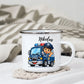 Personalisierte Kinder Emaille Tasse Polizeiauto – Tasse mit Namen für kleine Polizisten