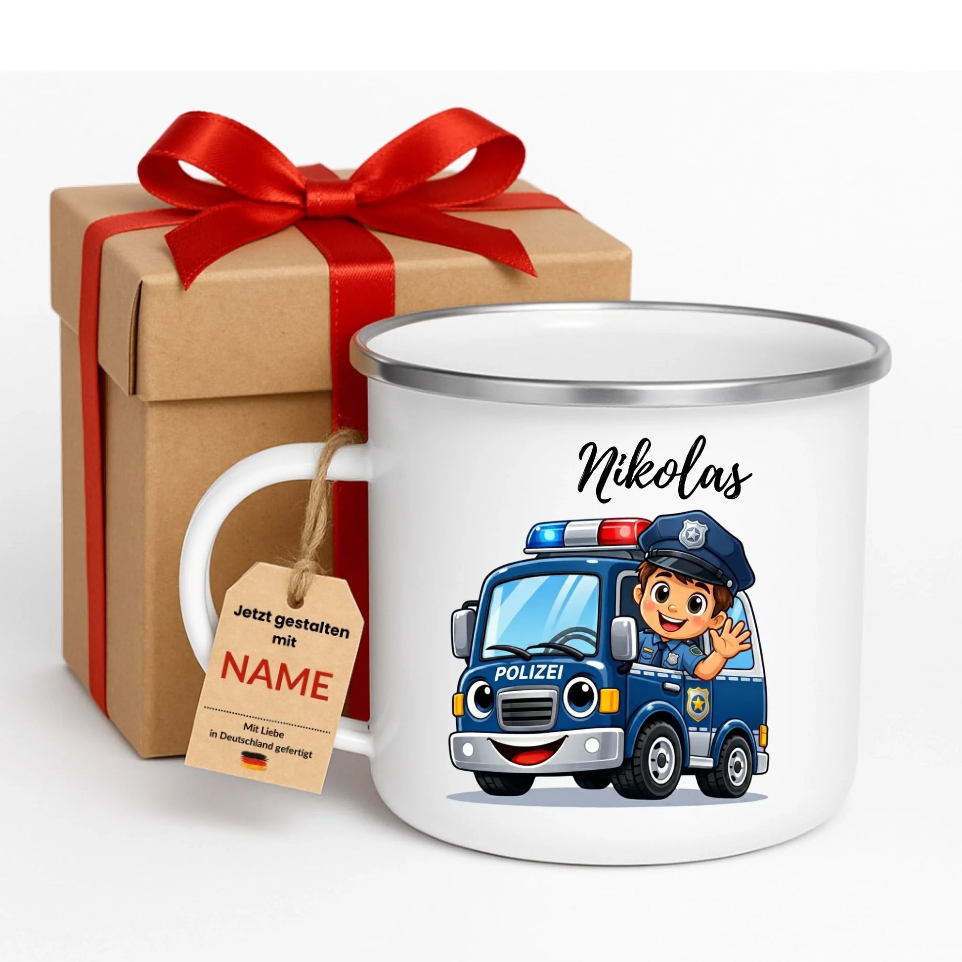 Bruchsichere Emaille Tasse für Kinder – personalisierte Kindertasse mit Namen, kratzfest und nachhaltig hergestellt