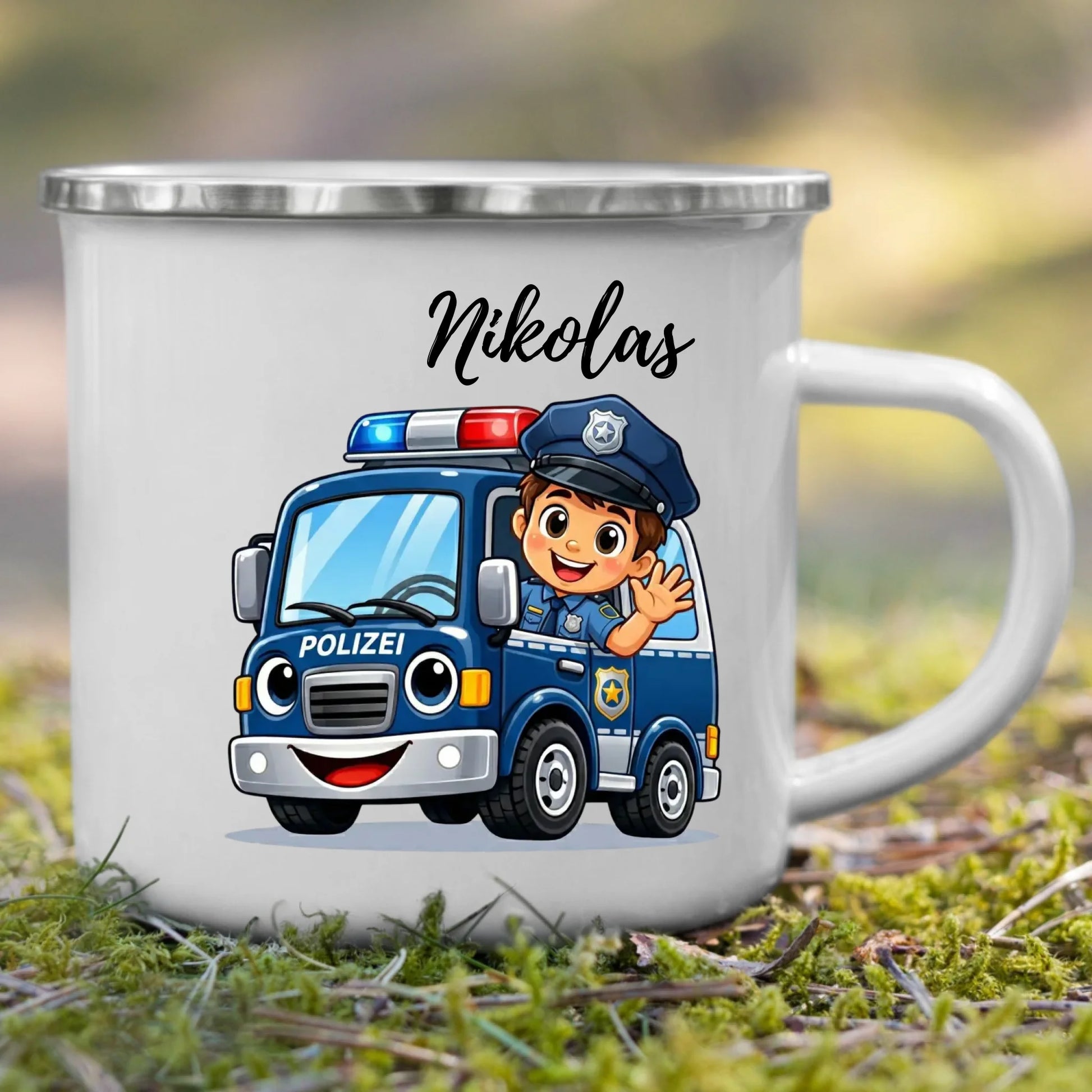 Bruchsichere und kratzfeste Emaille Kindertasse mit Namen – personalisierte, recyclebare Tasse von Little Mathilda