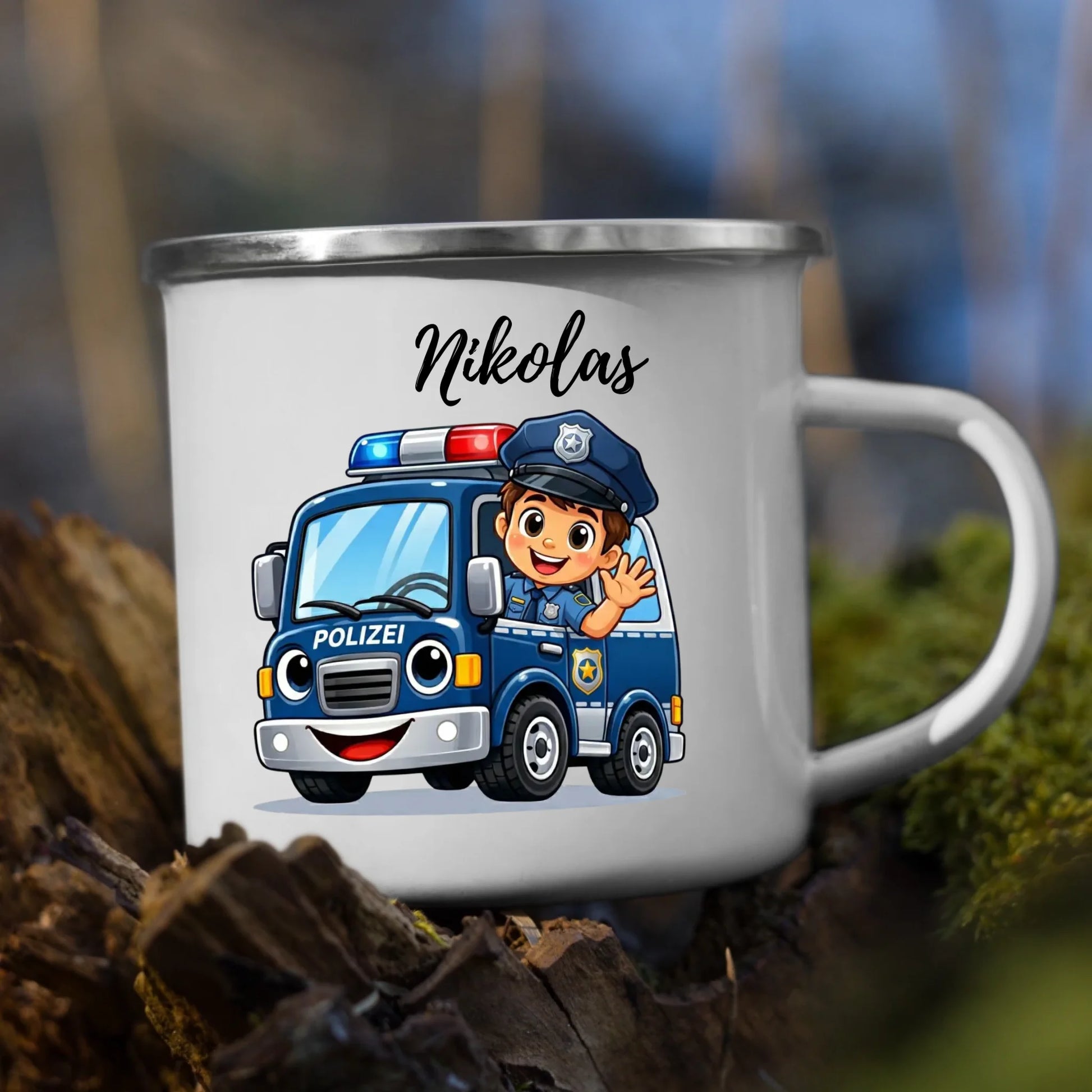 Personalisierte Kindertasse aus Emaille – bruchsicher, langlebig und recyclebar, perfekt für Kinderhände