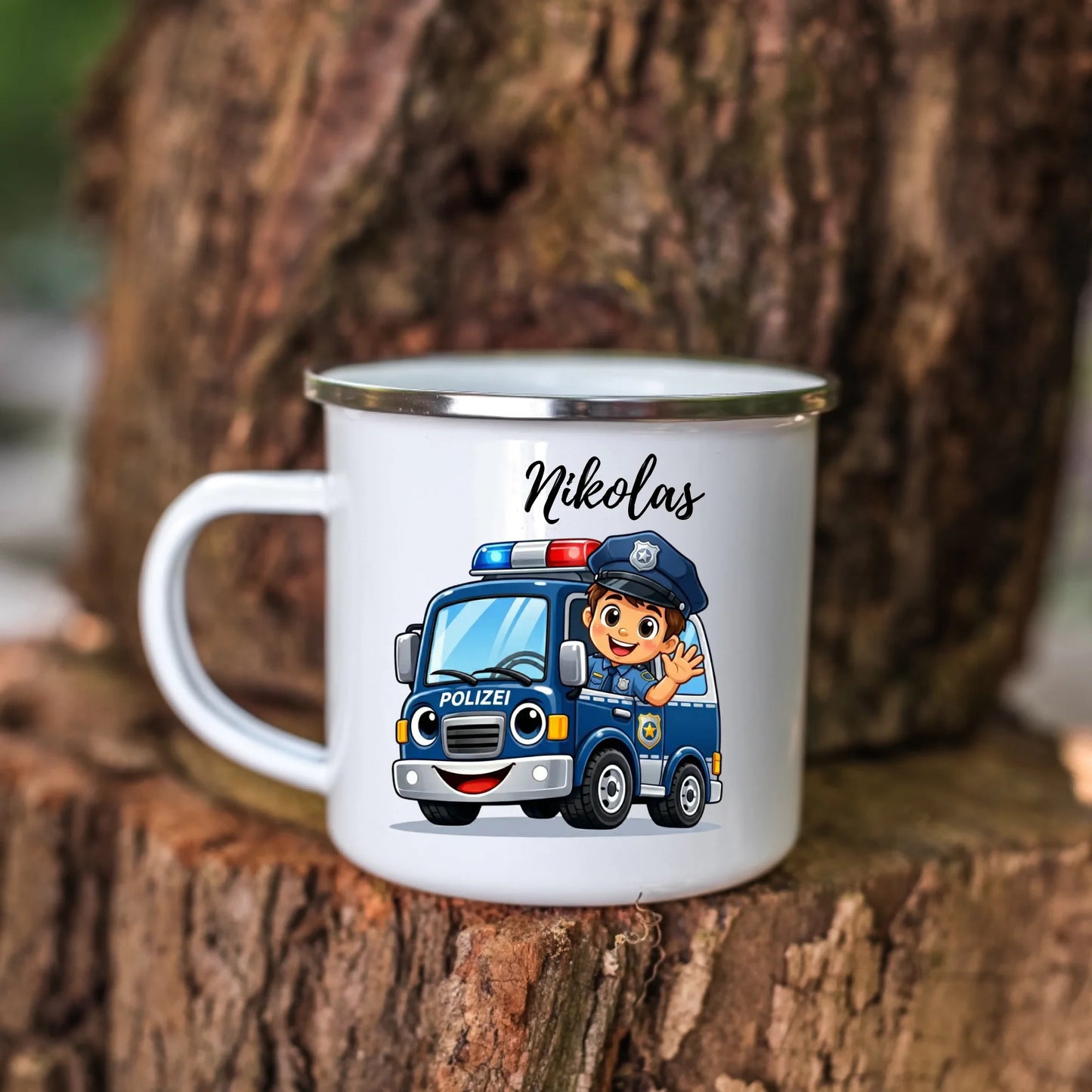 Recycelbare Emaille Kindertasse – bruchsichere und umweltfreundliche Kindertasse mit Namen bedrucken lassen