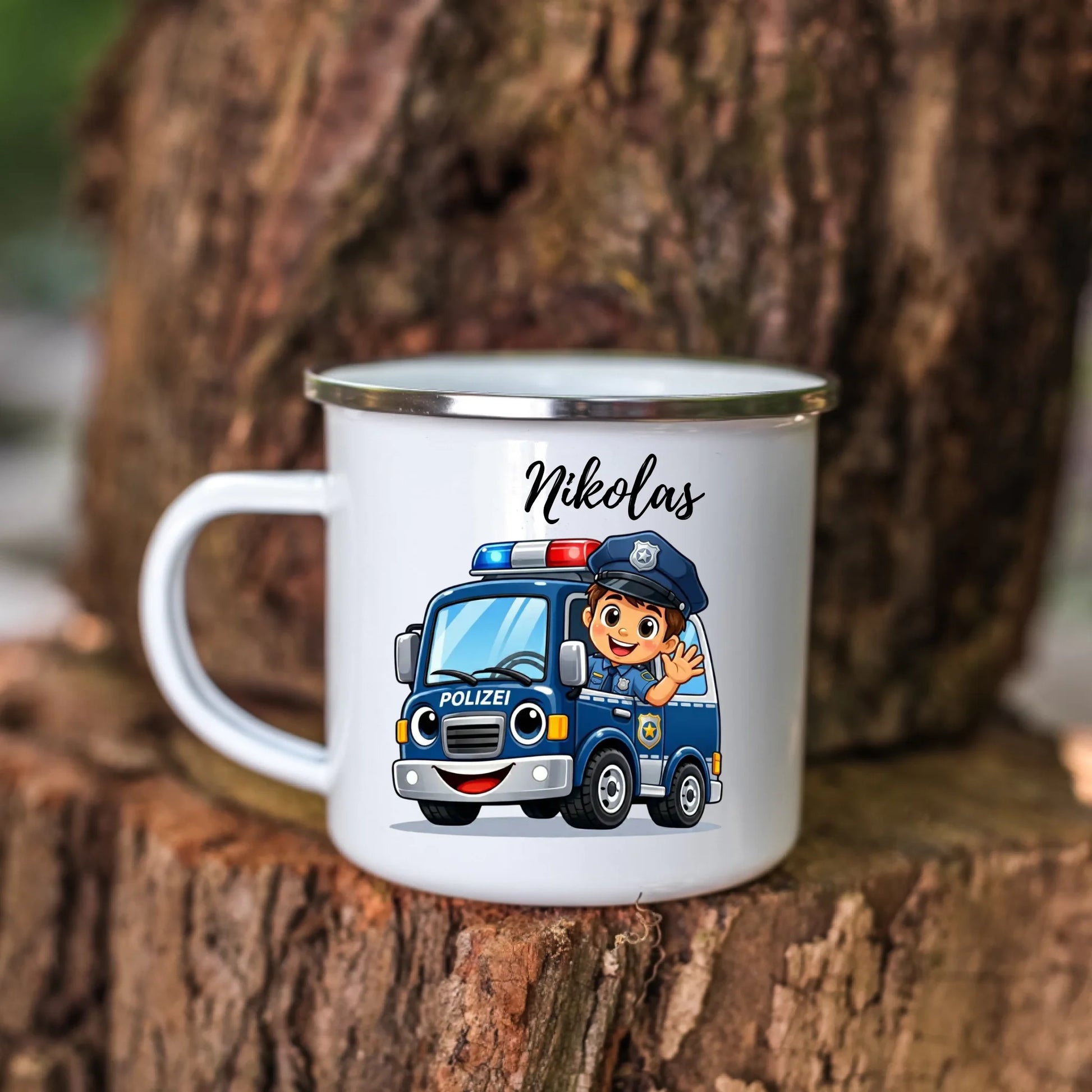 Recycelbare Emaille Kindertasse – bruchsichere und umweltfreundliche Kindertasse mit Namen bedrucken lassen