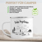 Personalisierte Emaille Camping Tasse als Geschenk für Camper – liebevoll gestaltetes Camping Geschenk mit Namen und Motiv von Little Mathilda, ideal für Wohnmobil, Vanlife und Outdoor-Abenteuer (1)