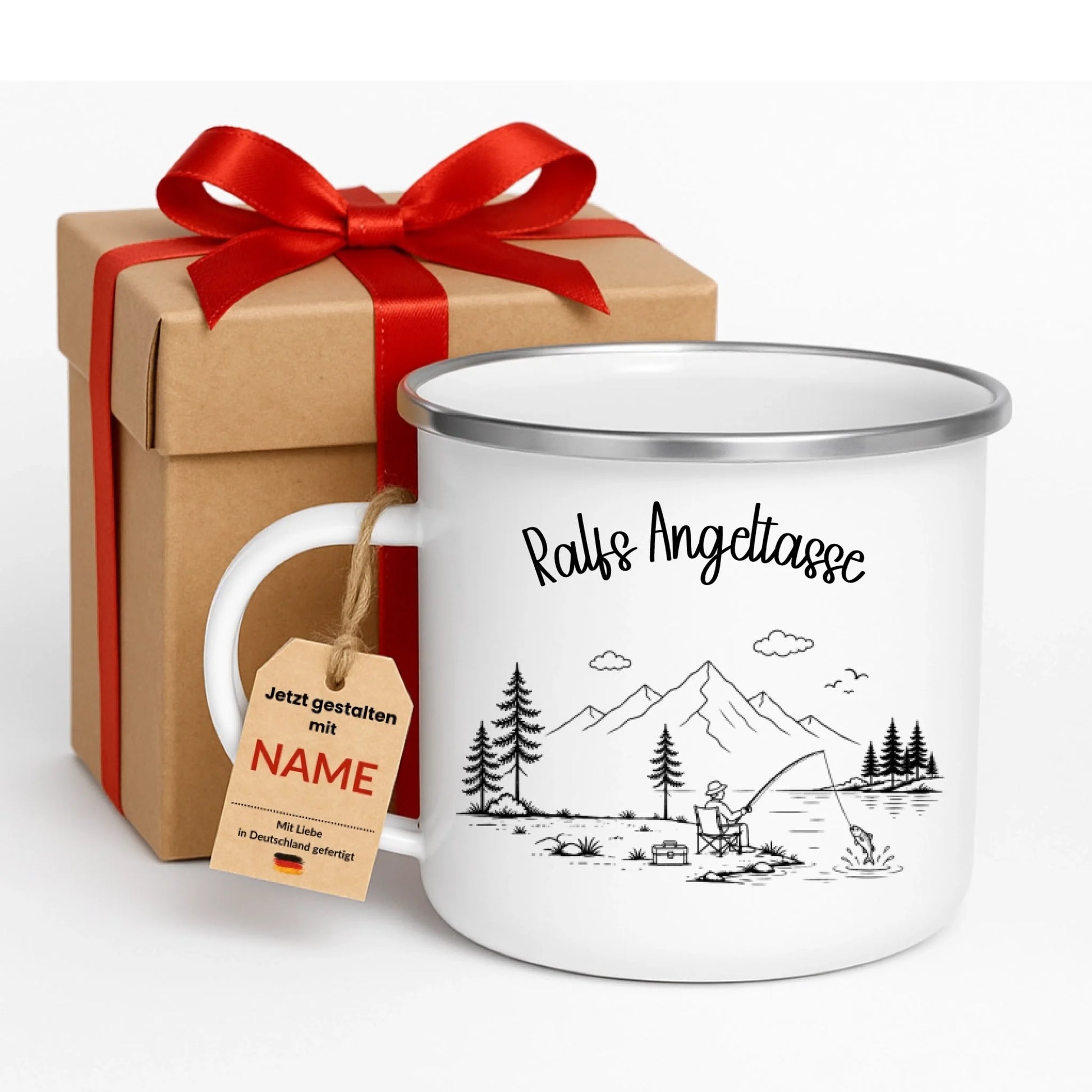 Camping Tasse mit Namen personalisiert als Geschenk für Camper und Outdoor Fans