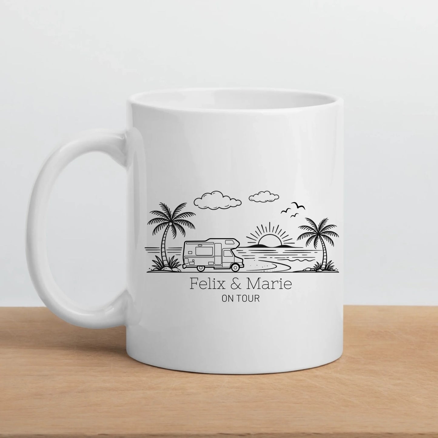 Personalisierte Camping Tasse mit Namen – Emaille oder Keramik – Geschenk für Camper, Wohnmobil & Vanlife
