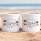 Personalisierte Keramik tasse am Strand