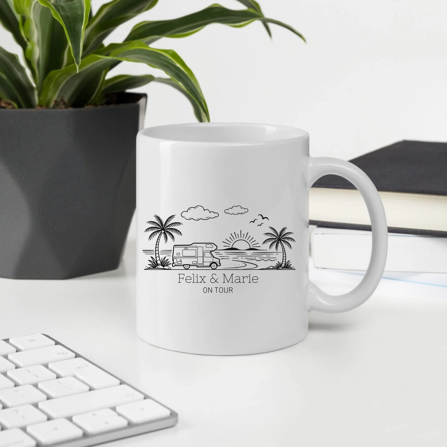 Personalisierte Camping Tasse mit Namen – Emaille oder Keramik – Geschenk für Camper, Wohnmobil & Vanlife