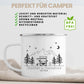 Personalisierte Emaille Camping Tasse als Geschenk für Camper – liebevoll gestaltetes Camping Geschenk mit Namen und Motiv von Little Mathilda, ideal für Wohnmobil, Vanlife und Outdoor-Abenteuer (1)