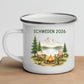 Personalisierte Emaille Camping Tasse Auszeit