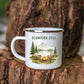Personalisierte Emaille Camping Tasse Auszeit