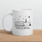 Emaille Camping Tasse Wohnwagen am Meer