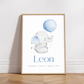 Line Art Geburtsposter mit Babyhand und Herz – personalisiertes Geschenk zur Geburt oder Taufe