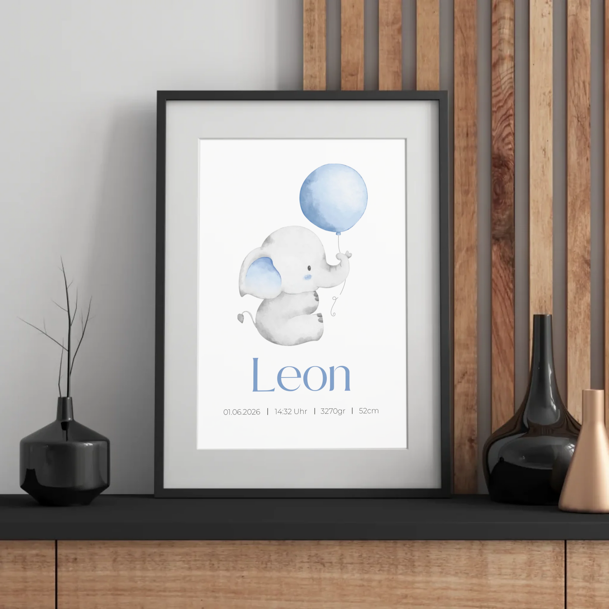Personalisiertes Namensposter zur Geburt – stilvolles Baby Poster für Mädchen und Jungen