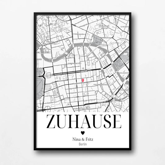 Personalisiertes Geschenk zum Einzug: Zuhause Poster mit Koordinaten