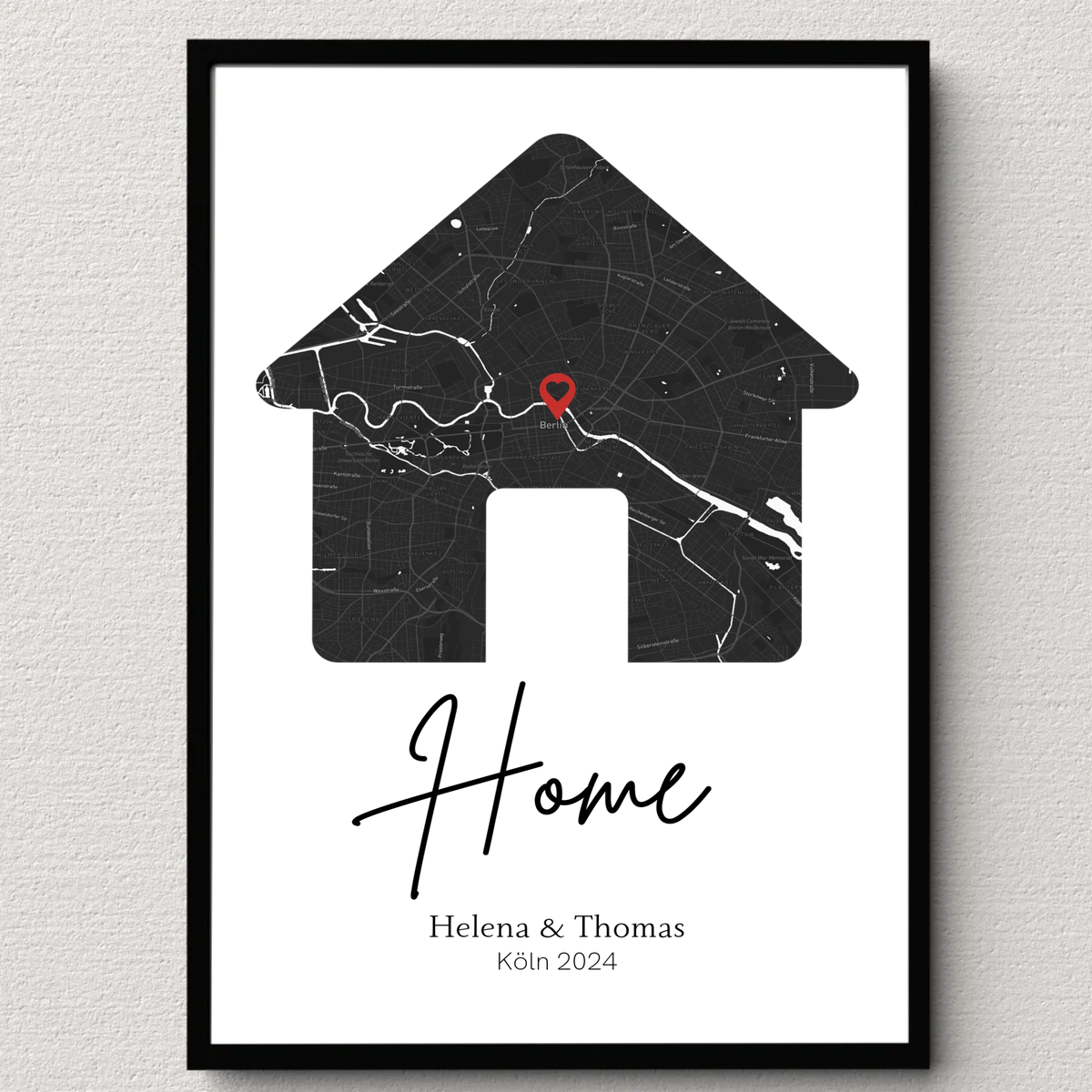 Personalisiertes Poster: Home | Geschenk zum Einzug mit Adresse