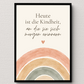 Kinderzimmerposter mit Regenbogen – „Heute ist die Kindheit“