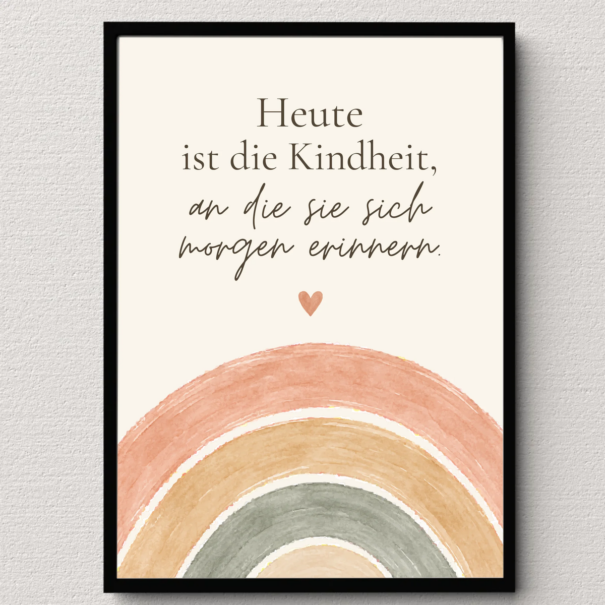 Kinderzimmerposter mit Regenbogen – „Heute ist die Kindheit“