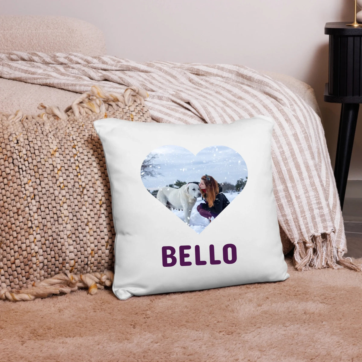 Dog cushion with photo
