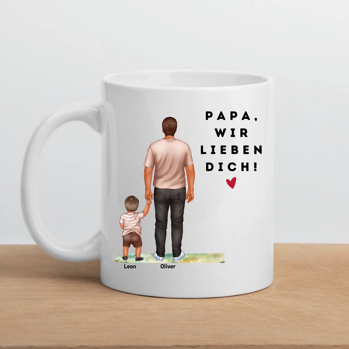 Personalisierte Papa Tasse mit Kindern und Namen – Keramiktasse | Geschenk für Vatertag & Geburtstag